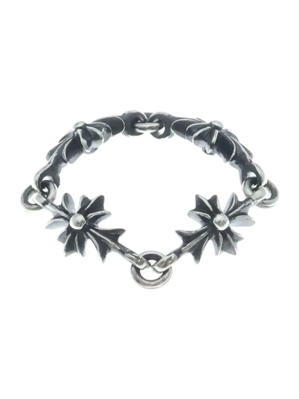 Chrome Hearts Tny CH Pls Tiny Ech Plus Ring Silver